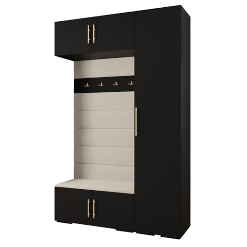 Garderoba do przedpokoju INOVA 3 Z19 czarny+złoty+manila02