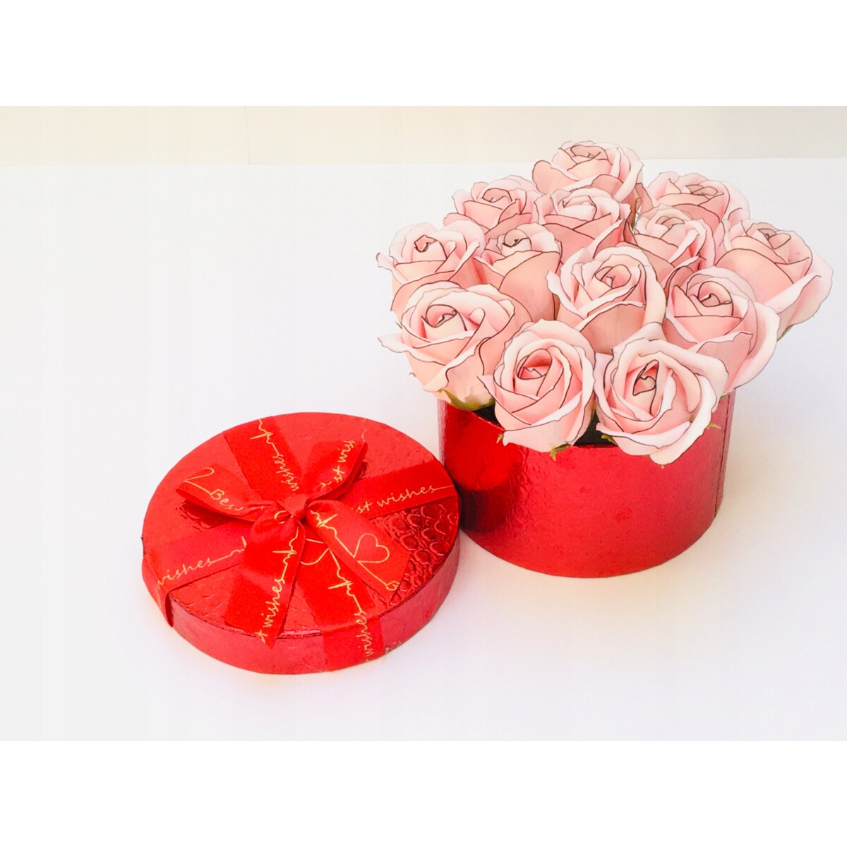 FLOWER BOX KWIATY MYDLANE w pudełku urodziny upominek powitanie przyjęcie