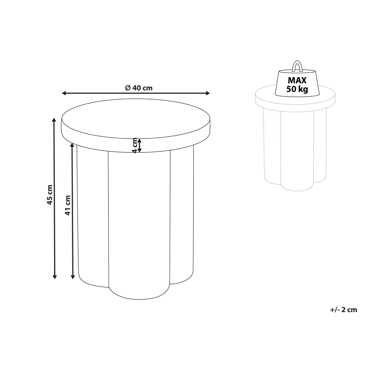 Stolik pomocniczy ADEL Biały