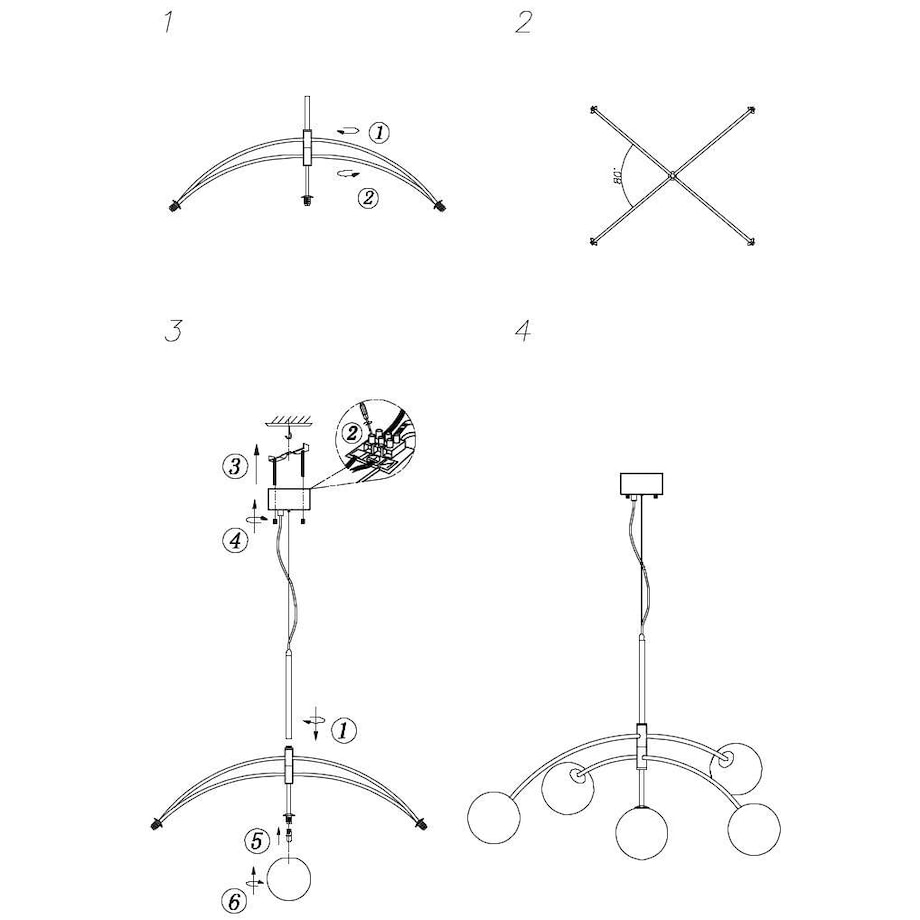 LAMPA wisząca HEAVEN 107559 Markslojd metalowa OPRAWA szklane kule balls zwis stal biały