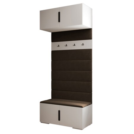 Garderoba do przedpokoju INOVA 1 biały+czarny+manila04