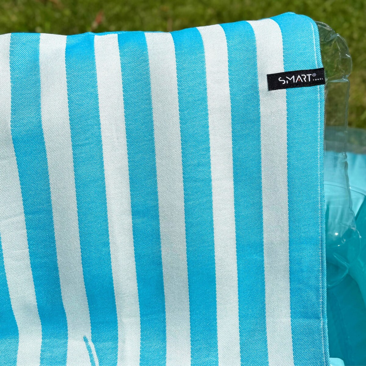 Ręcznik plażowy bambusowy 70x150 cm – niebieski biały lobster homar szybkoschnący cienki