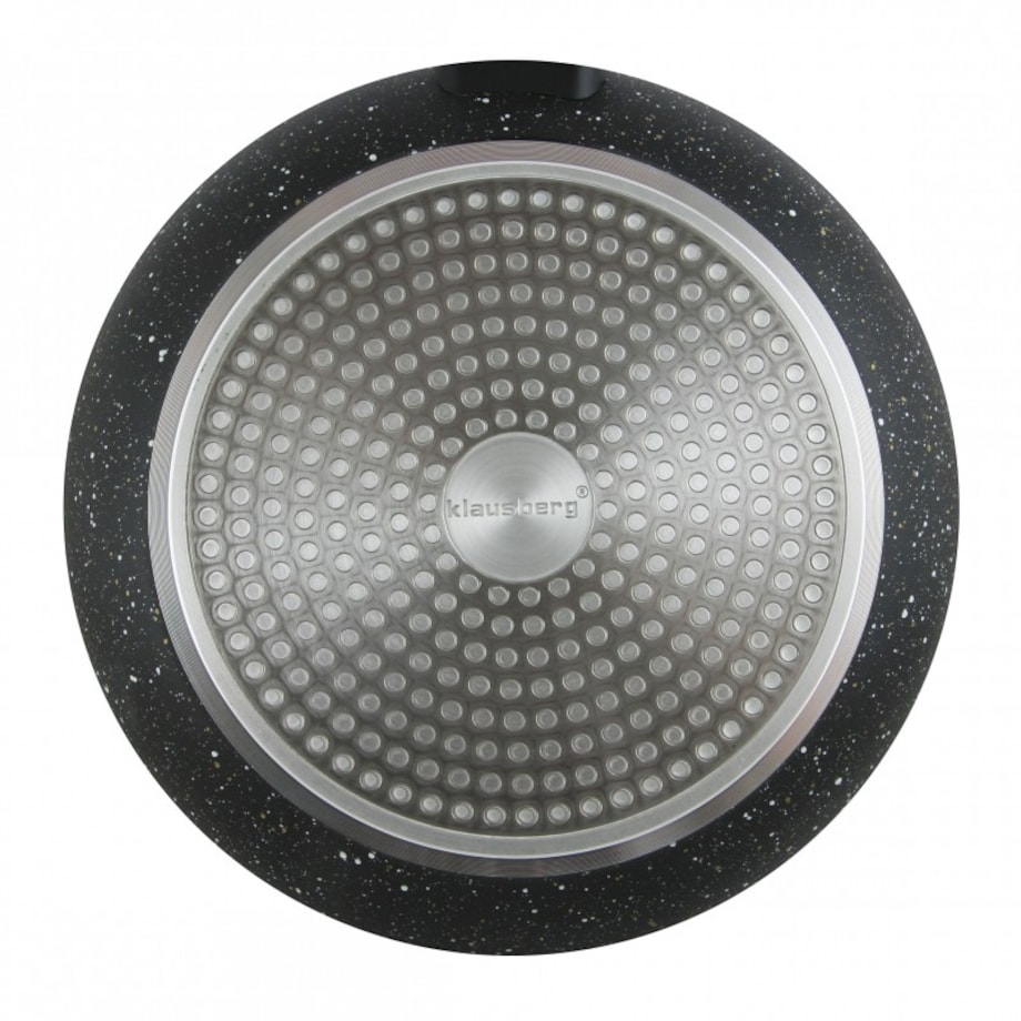 Patelnia granitowa z pokrywką głęboka 24cm indukcja gaz KLAUSBERG Marmo Gold