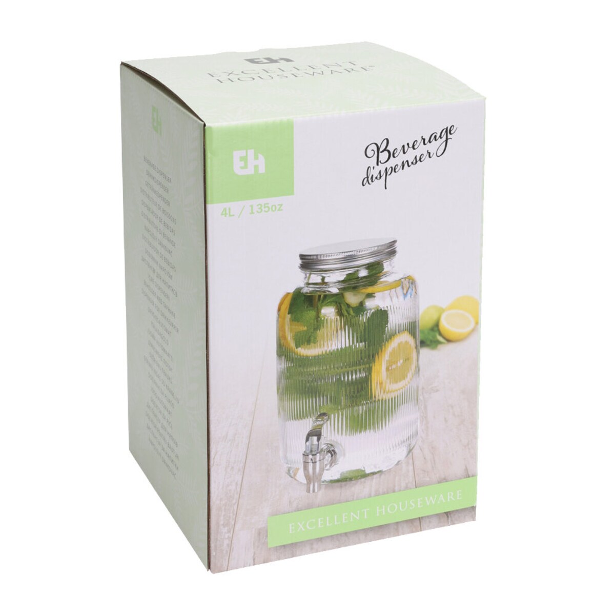 Dozownik do napojów słoik z kranikiem, 4 l