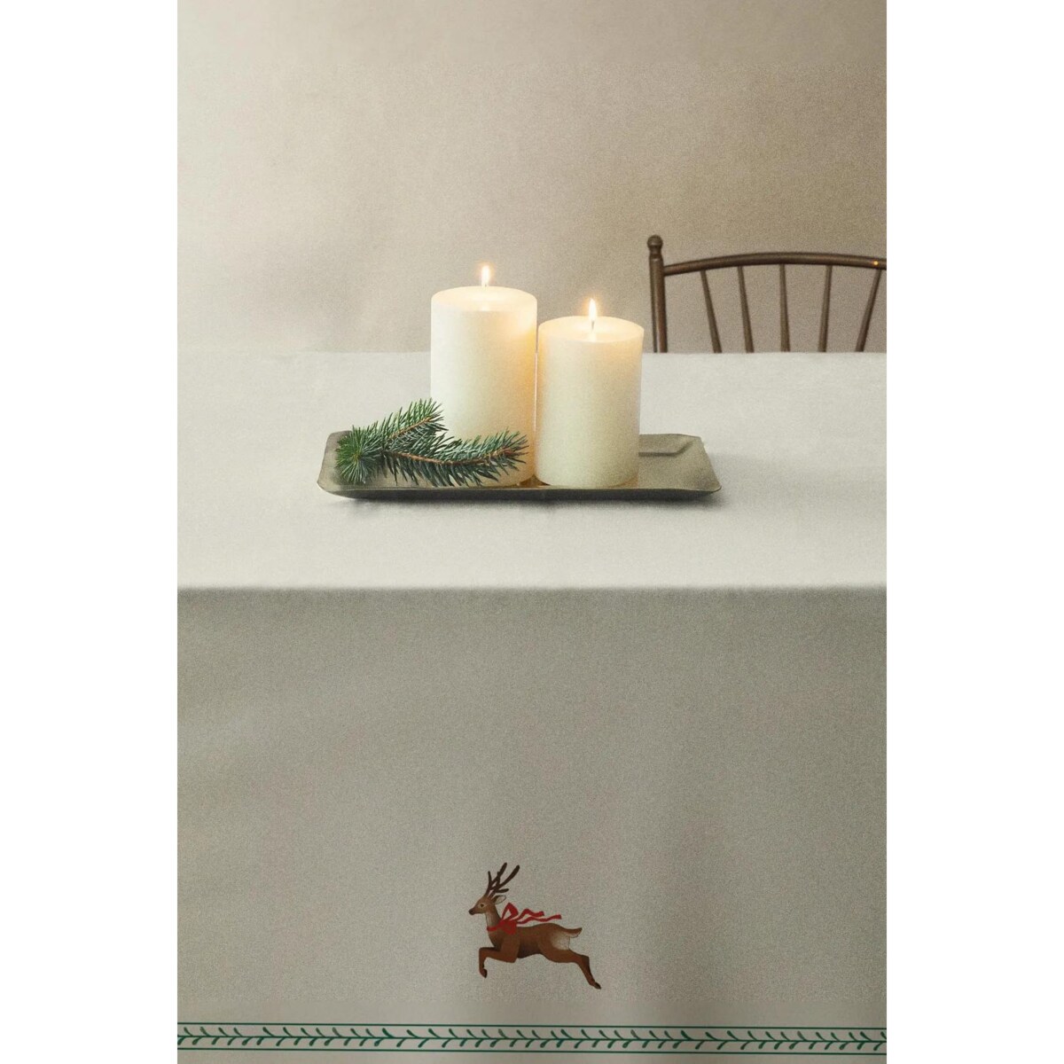 Obrus świąteczny - retro renifer - 140x140