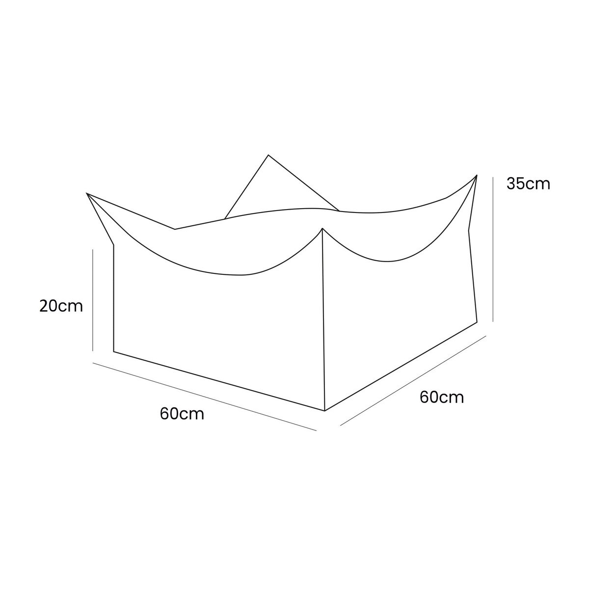 Pufa dla dzieci, kwadratowa, Aesthetic, Khaki