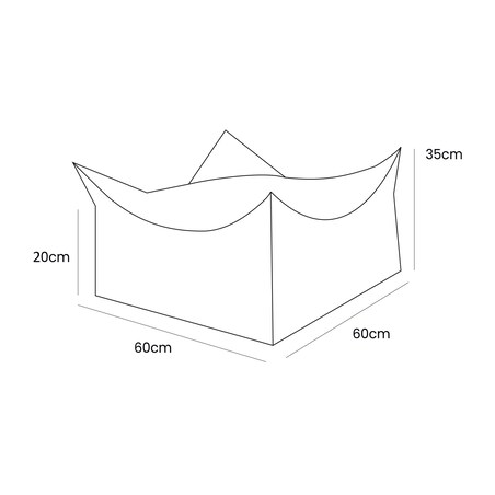 Pufa dla dzieci, kwadratowa, Aesthetic, Khaki