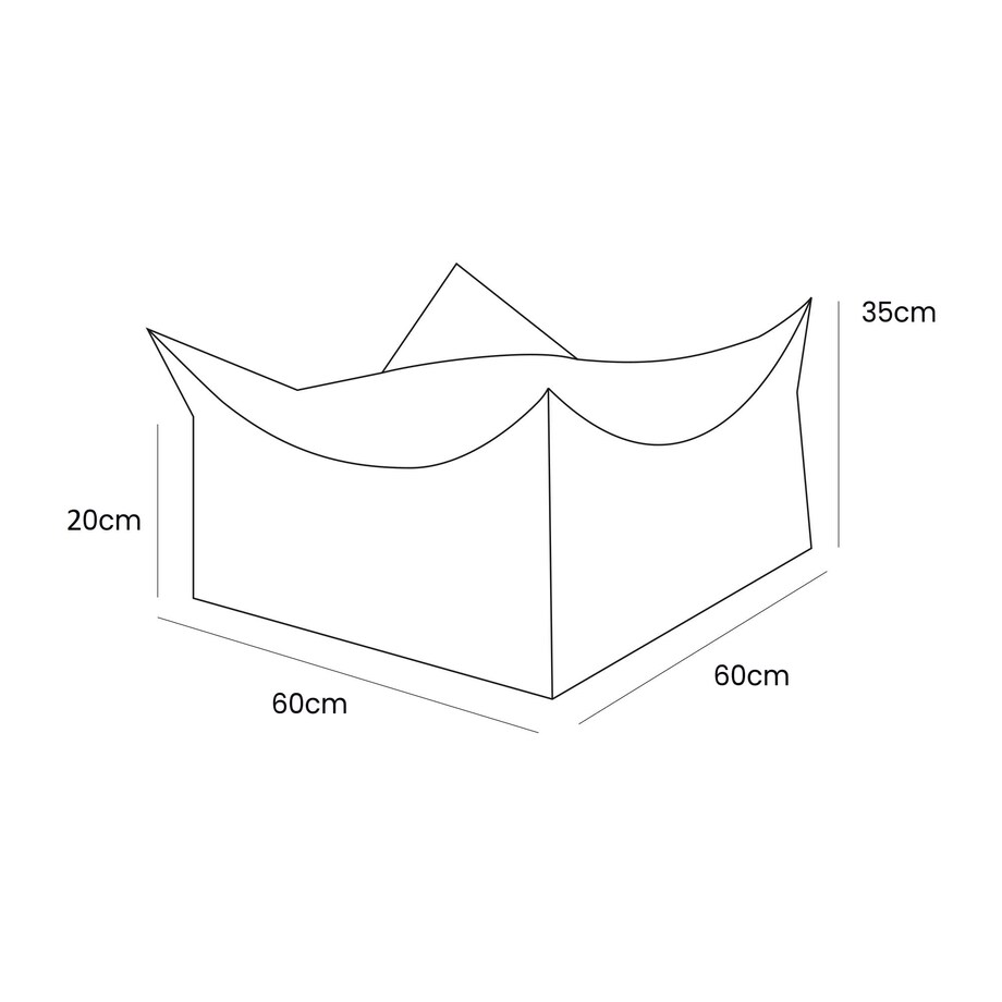 Pufa dla dzieci, kwadratowa, Aesthetic, Khaki