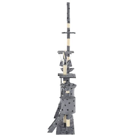 vidaXL Drapak dla kota, sizalowe słupki, 230-250 cm, szary w łapki