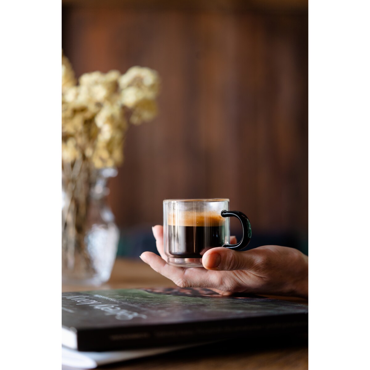 Komplet 2 szklanek z podwójną ścianką do espresso Carbon 80 ml 8548