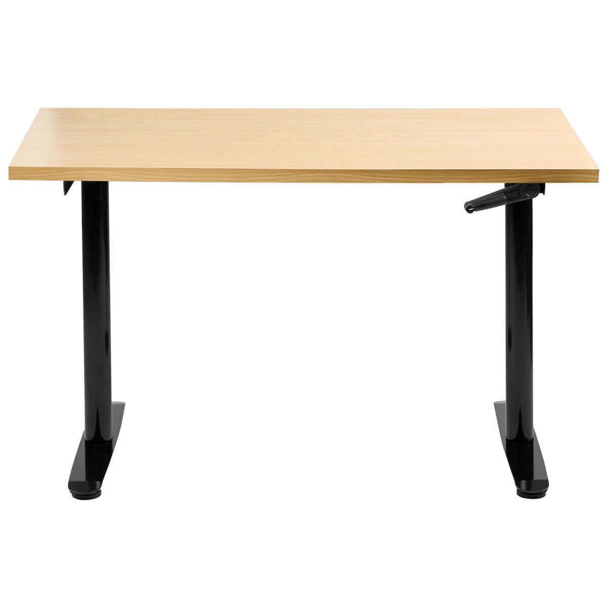 Biurko regulowane manualnie DESTINAS Czarny/ jasny brąz 120 cm 60 cm