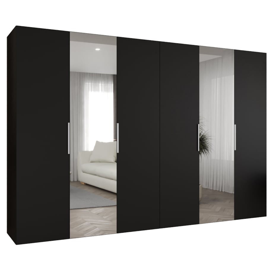 Szafa uchylna otwierana MARBELLA 2 300 wys. 202 cm Czarny + u. Kaszmir