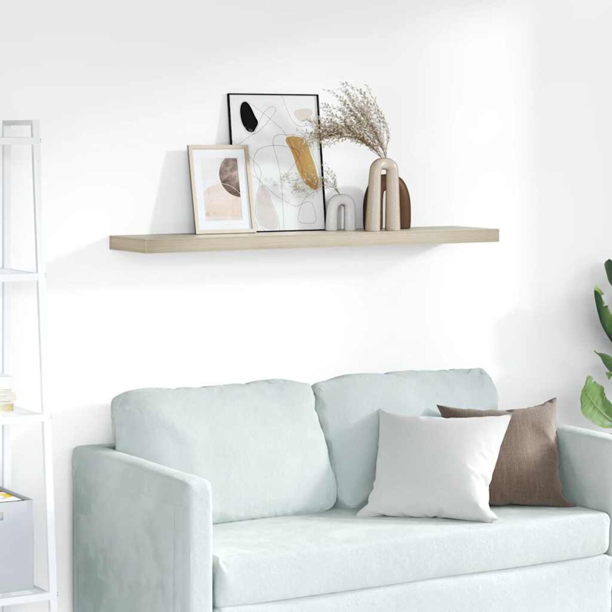 vidaXL Półka ścienna, kolor dębowy, 120x23,5x3,8 cm, MDF