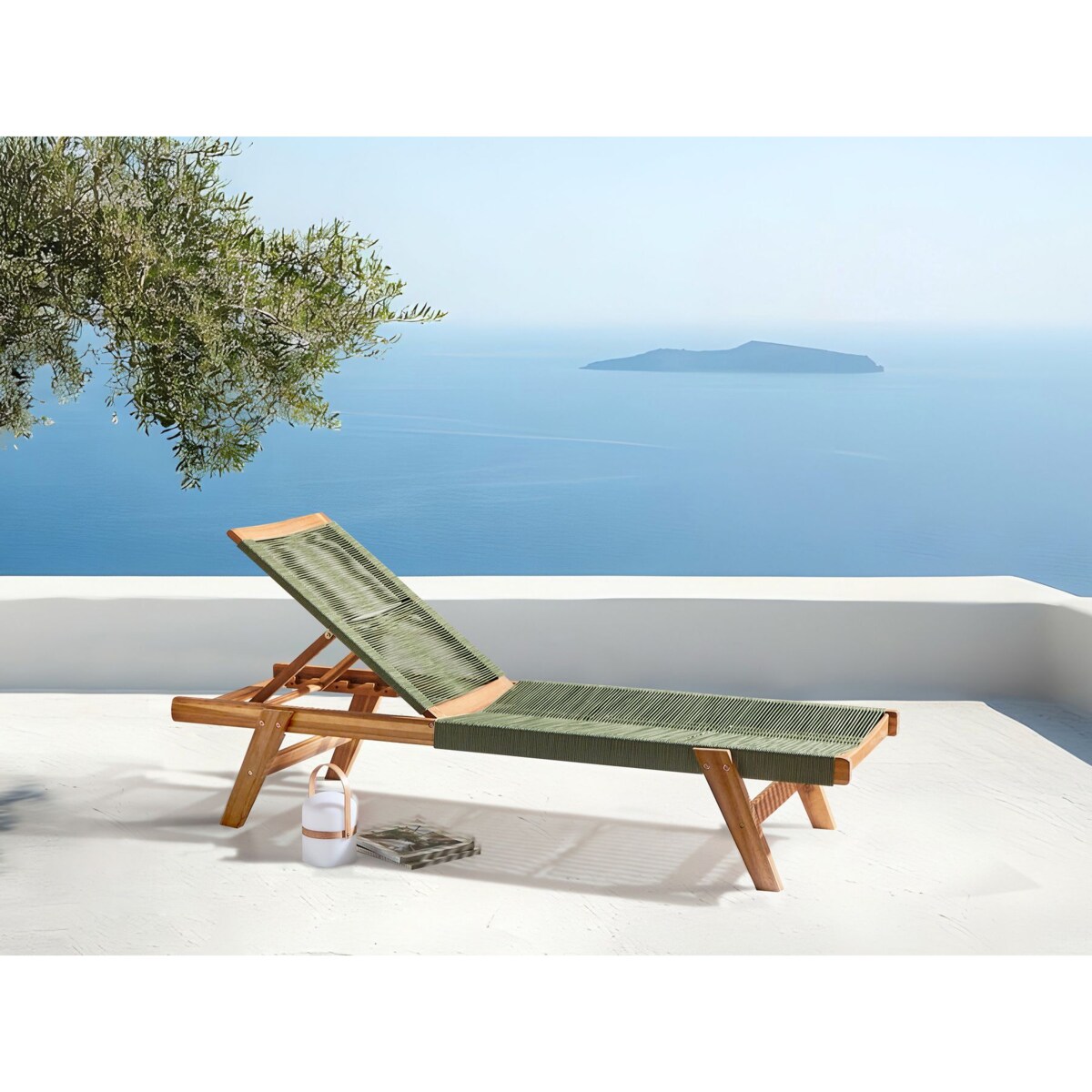 Leżak Drewno akacjowe Zielony PROSSEDI