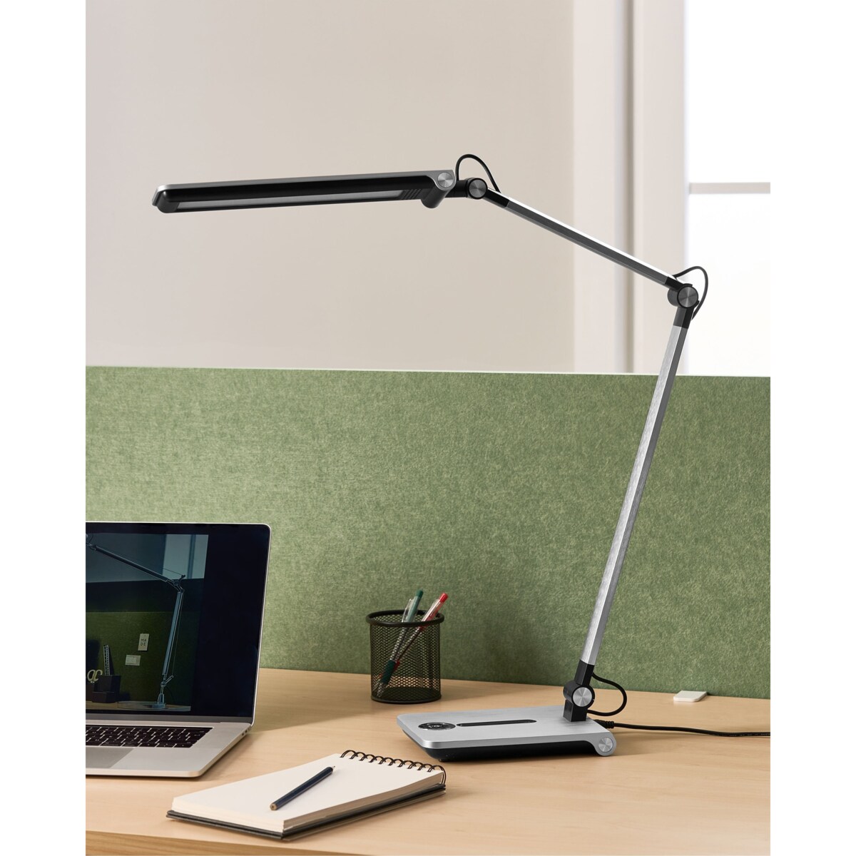 Lampa biurkowa LED AQUILA Ze ściemniaczem Srebrny