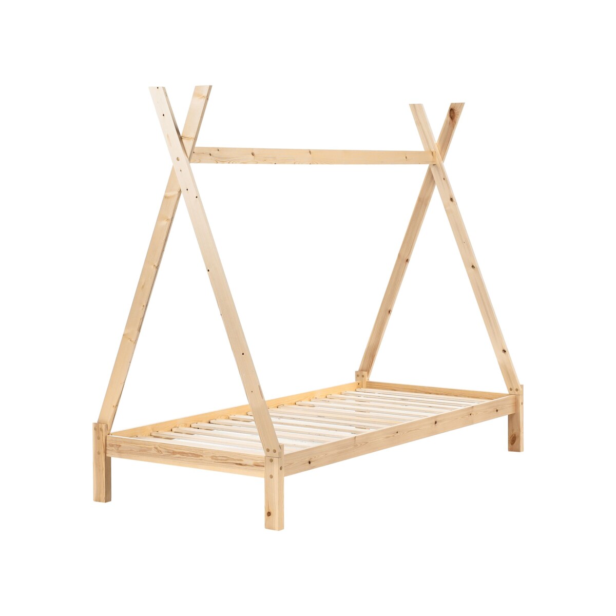 Łóżko dziecięce tipi drewniane 90 x 200 cm jasne drewno DEVAY