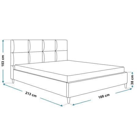 Łóżko tapicerowane 180x200 LUXO 1 do sypialni - beżowe