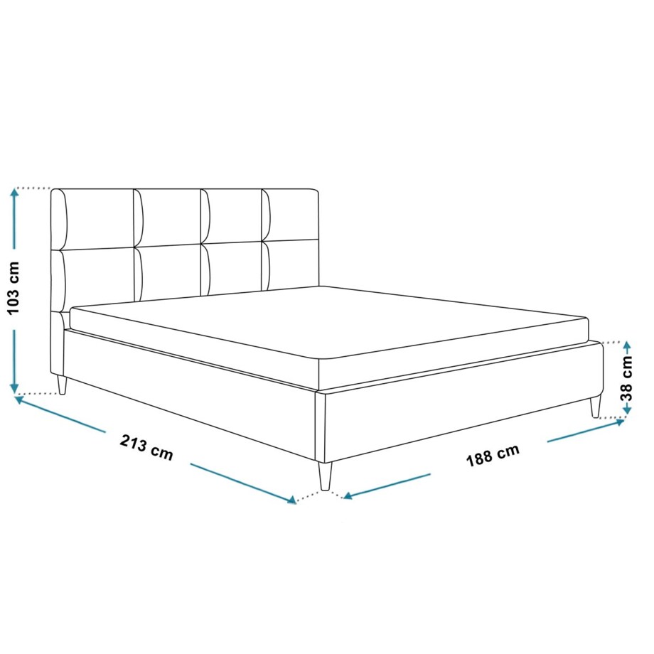 Łóżko tapicerowane 180x200 LUXO 1 do sypialni - beżowe