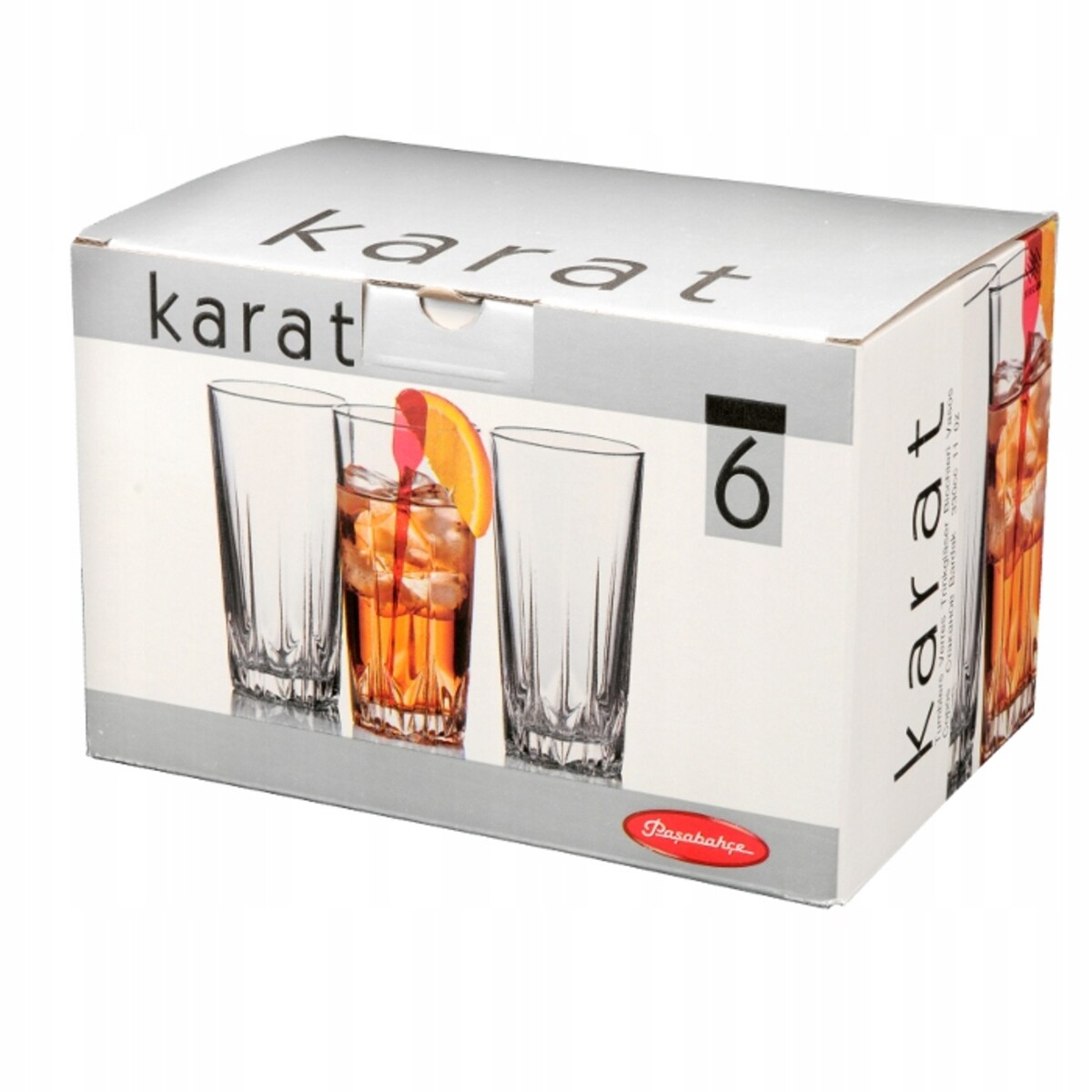 KOMPLET WYSOKIE SZKLANKI 6 x 330 ml PASABAHCE karat na drinki napoje soki