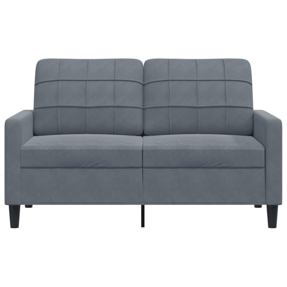 vidaXL Sofa 2-osobowa, ciemnoszary, 120 cm, tapicerowana aksamitem