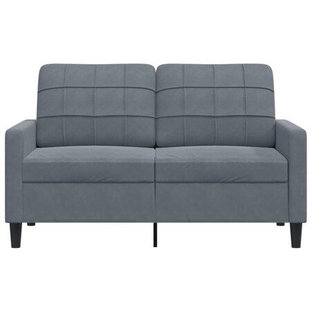 vidaXL Sofa 2-osobowa, ciemnoszary, 120 cm, tapicerowana aksamitem