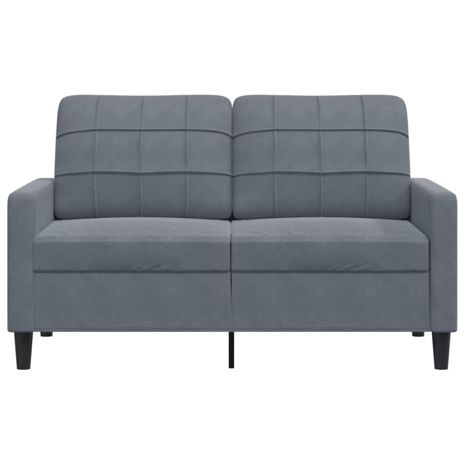 vidaXL Sofa 2-osobowa, ciemnoszary, 120 cm, tapicerowana aksamitem