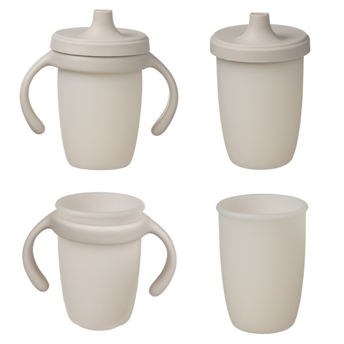 Kubek silikonowy z ustnikiem dla dzieci 6m+ do nauki samodzielnego picia latte b.box