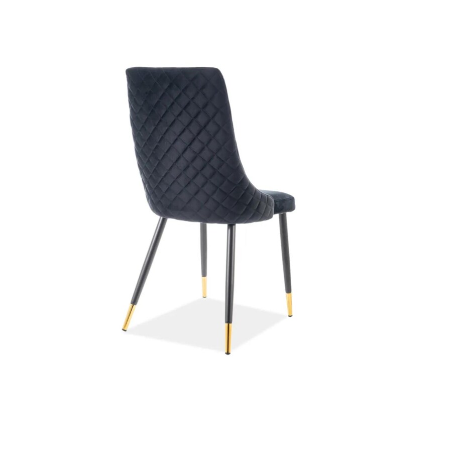 Krzesło tapicerowane PIANO VELVET czarne