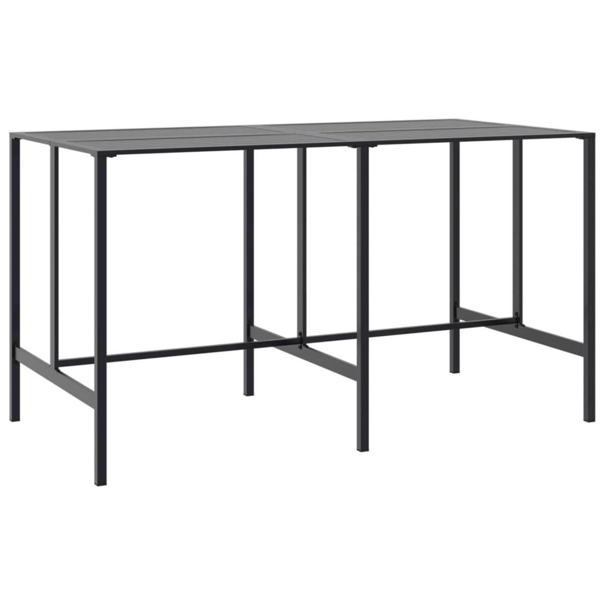 vidaXL Stolik barowy, czarny, 200x100x110 cm, malowana proszkowo stal