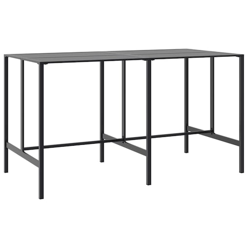 vidaXL Stolik barowy, czarny, 200x100x110 cm, malowana proszkowo stal