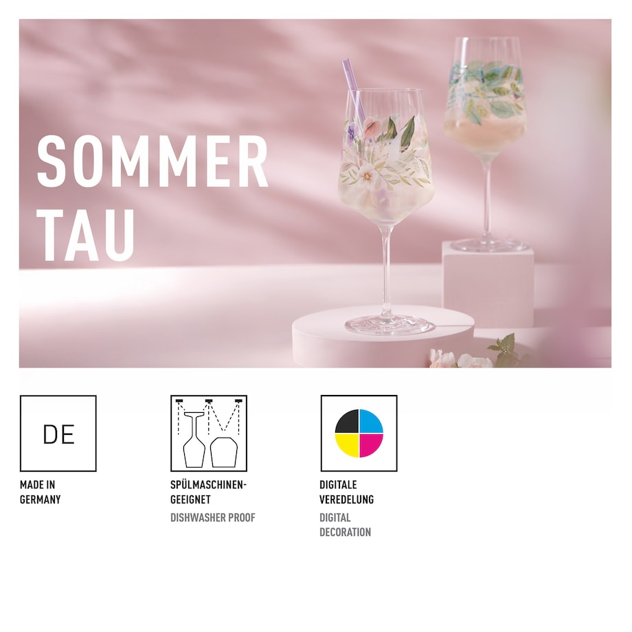Ritzenhoff Zestaw 4 szt. kieliszków do aperitif Sommertau Hugo ilustrator S.Eikler E.Sprenger-Pieper T. Kuhlmann