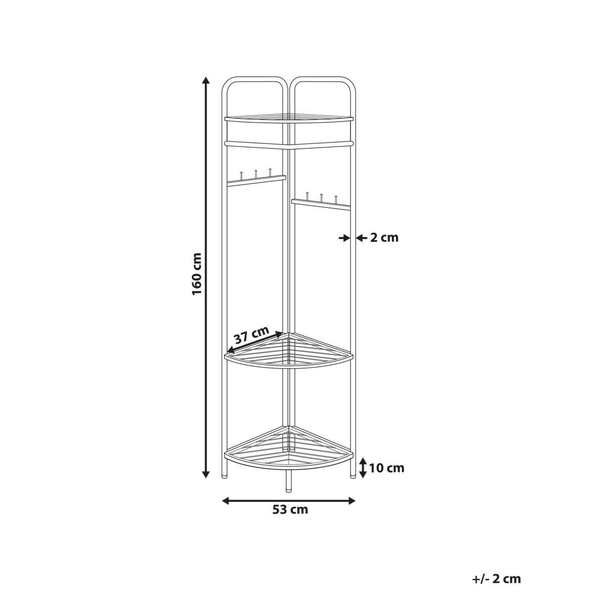 Narożny wieszak na ubrania LAWTON Srebrny