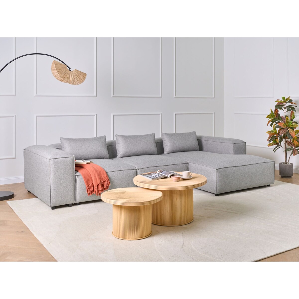 Narożnik modułowy dla 4 osób BRANDE Szary Lewostronny