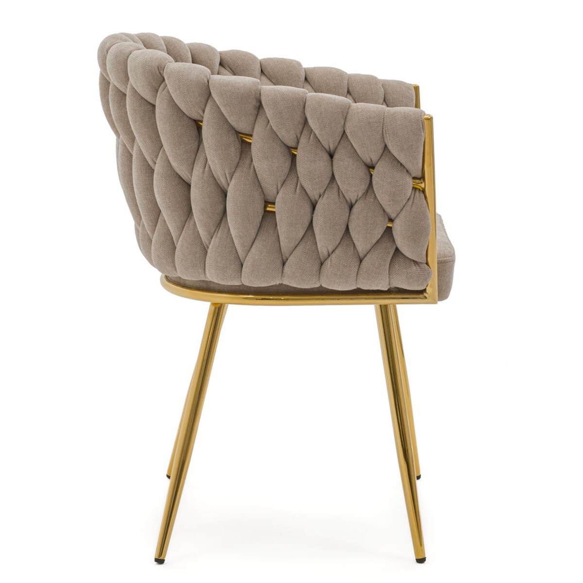 Krzesło tapicerowane tkanina szenilowa ROSA PREMIUM beżowe