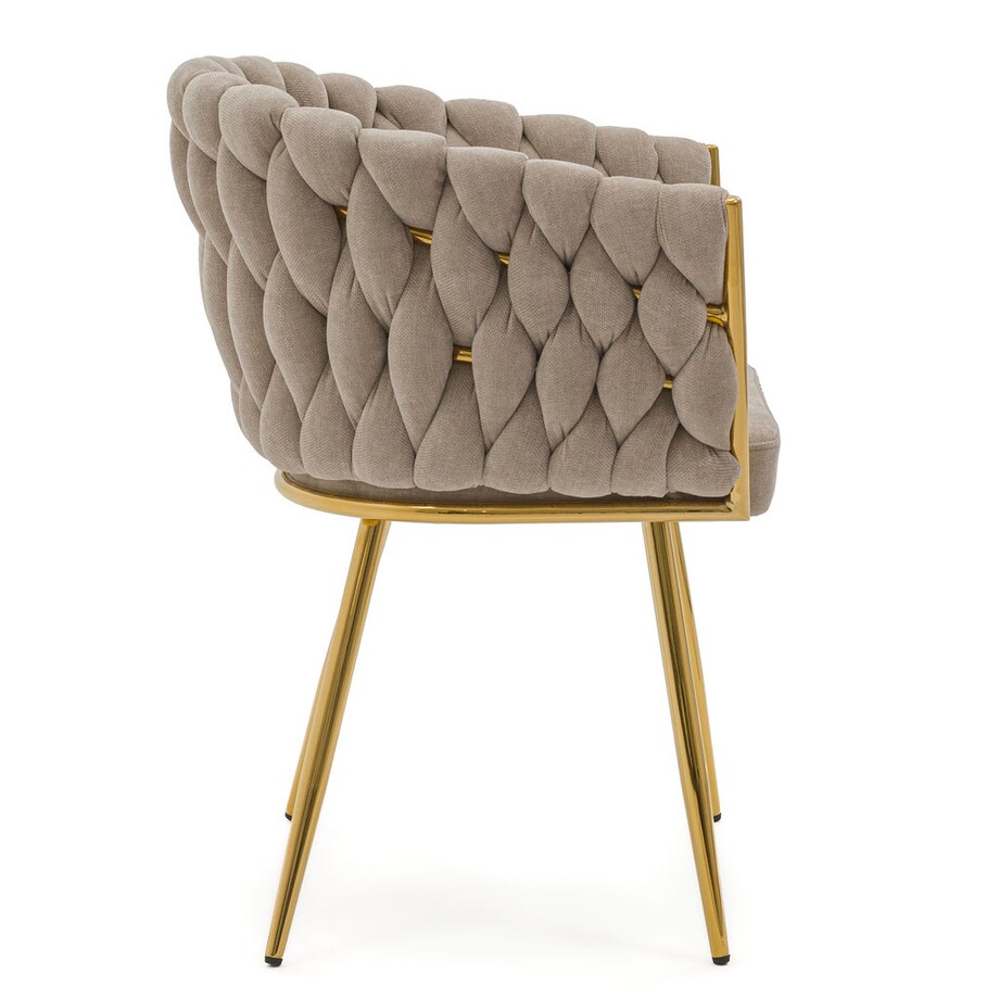 Krzesło tapicerowane tkanina szenilowa ROSA PREMIUM beżowe