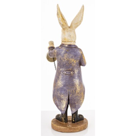 Dekoracja - królik 30x10x10 cm KOMIZO z zegarkiem