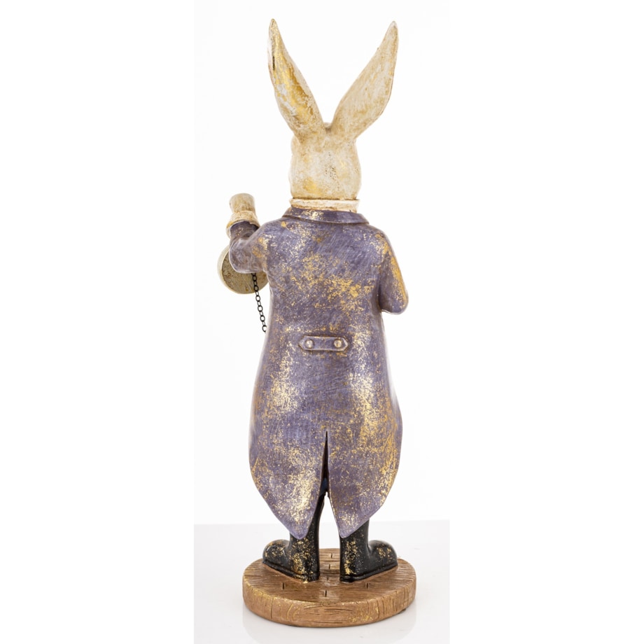 Dekoracja - królik 30x10x10 cm KOMIZO z zegarkiem