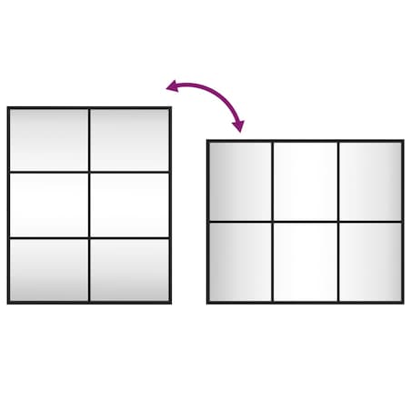 vidaXL Lustro ścienne, czarne, 50x60 cm, prostokątne, żelazo