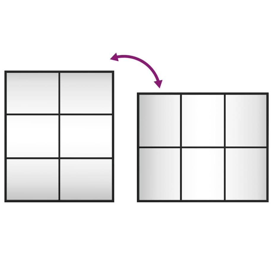 vidaXL Lustro ścienne, czarne, 50x60 cm, prostokątne, żelazo