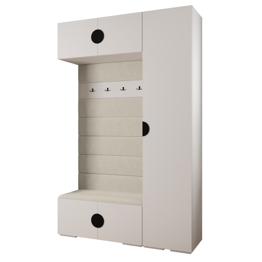 Garderoba do przedpokoju INOVA 4 Z19 biały+czarny+manila02