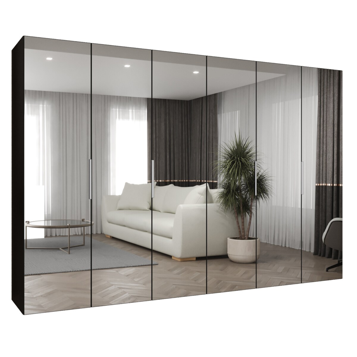 Szafa uchylna otwierana MARBELLA 3 300 wys. 202 cm Czarny + u. Kaszmir