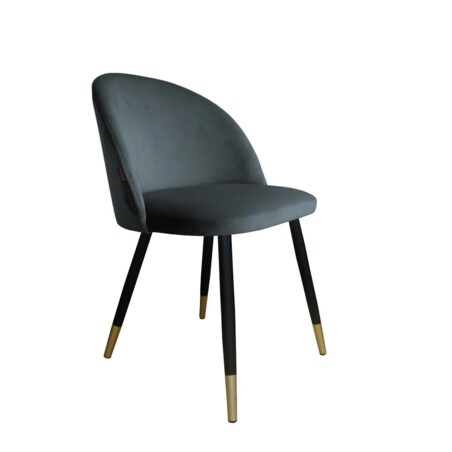 Krzesło CLAUDINE 1 BL VELVET GOLD ciemno szare