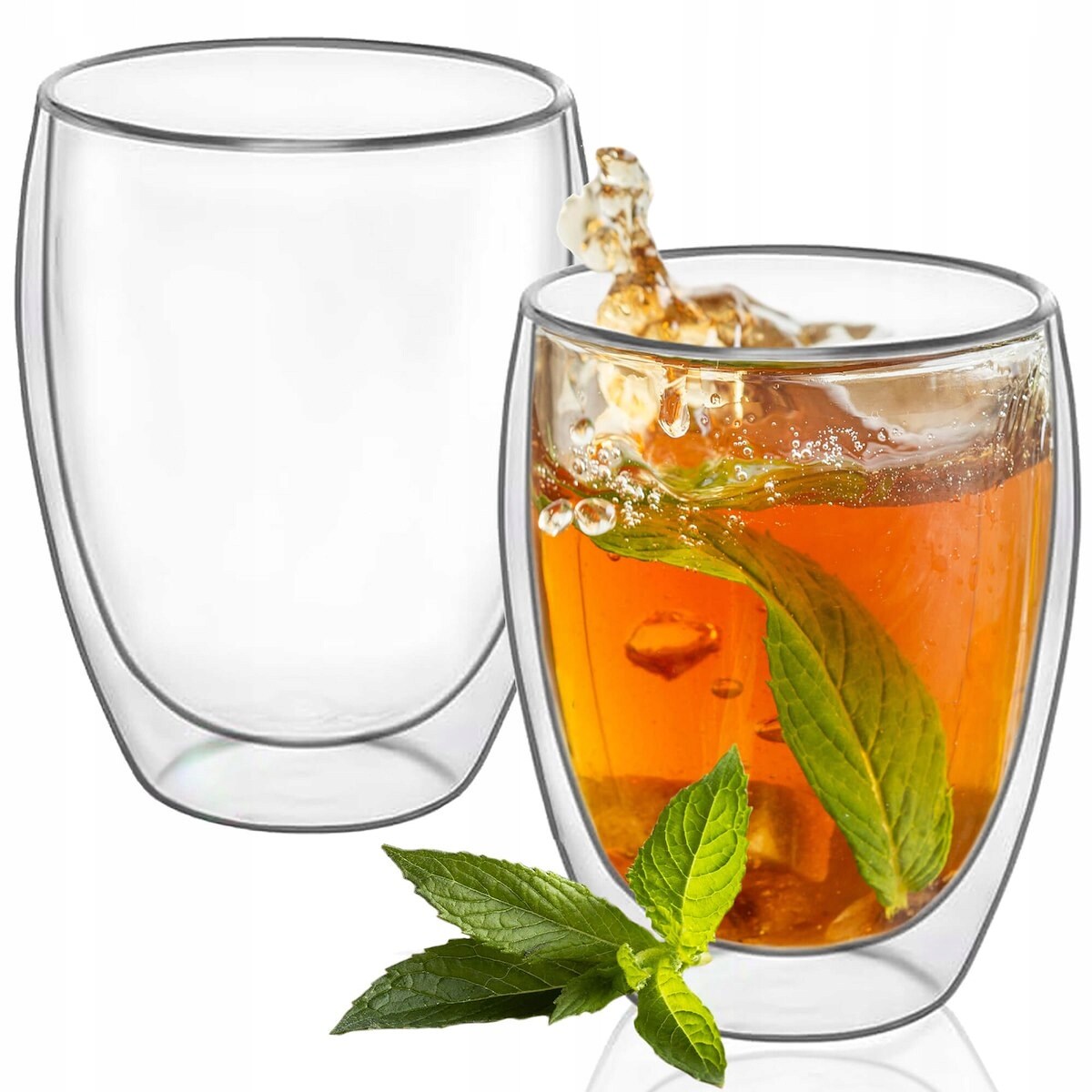 2x SZKLANKA KUBEK termiczna 300 ml podwójna ścianka na kawę herbatę woda