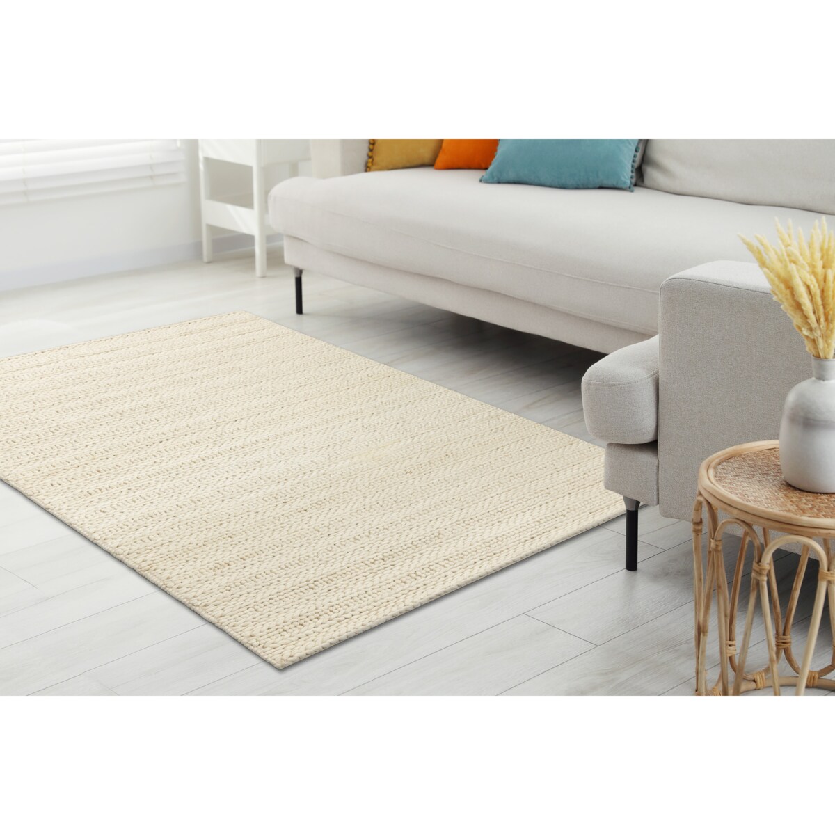 Dywan wełniany TAHAR 99002B krem - RĘCZNIE 120x180 cm