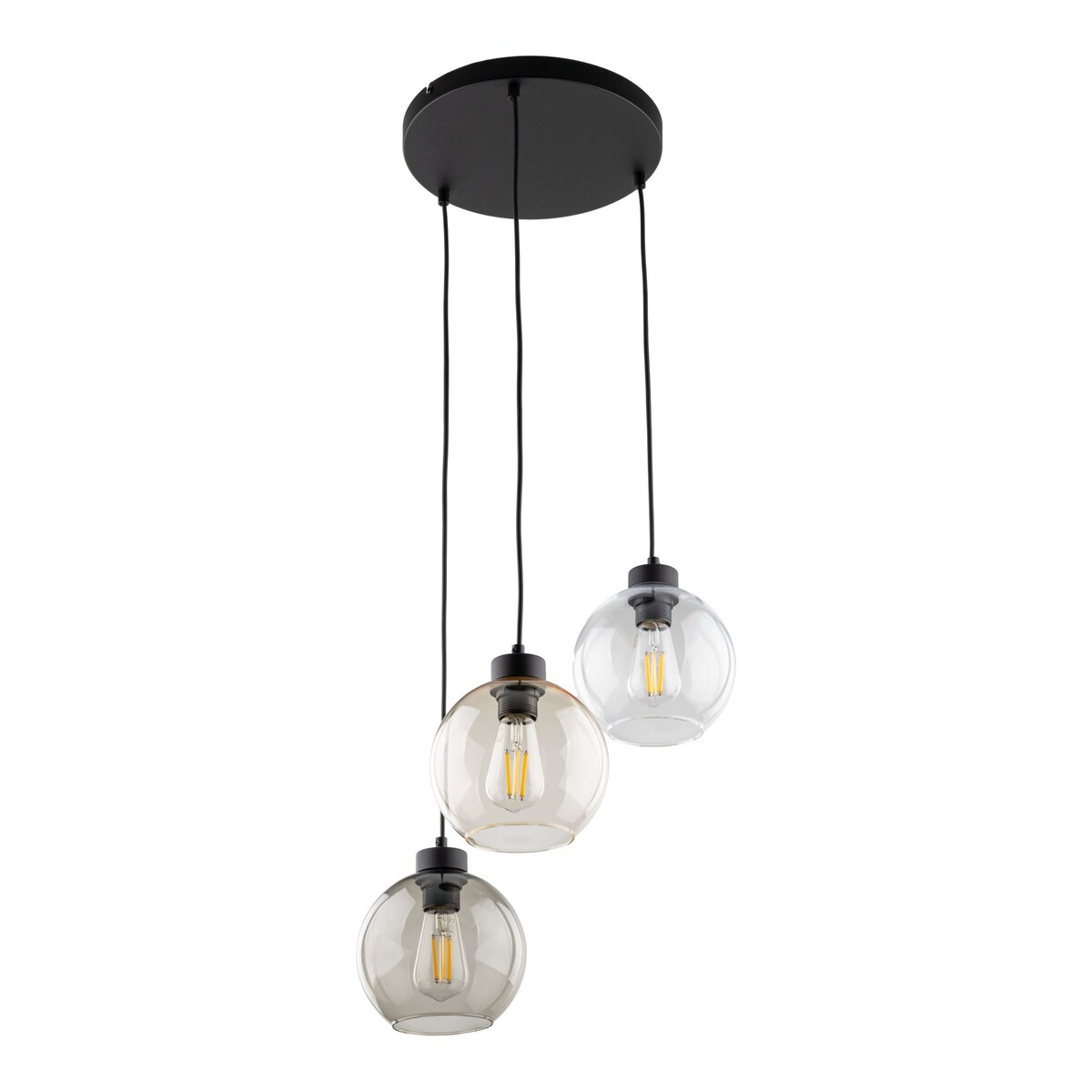 Okrągła lampa wisząca kaskada Cubus 2831 TK Lighting metalowa szklana