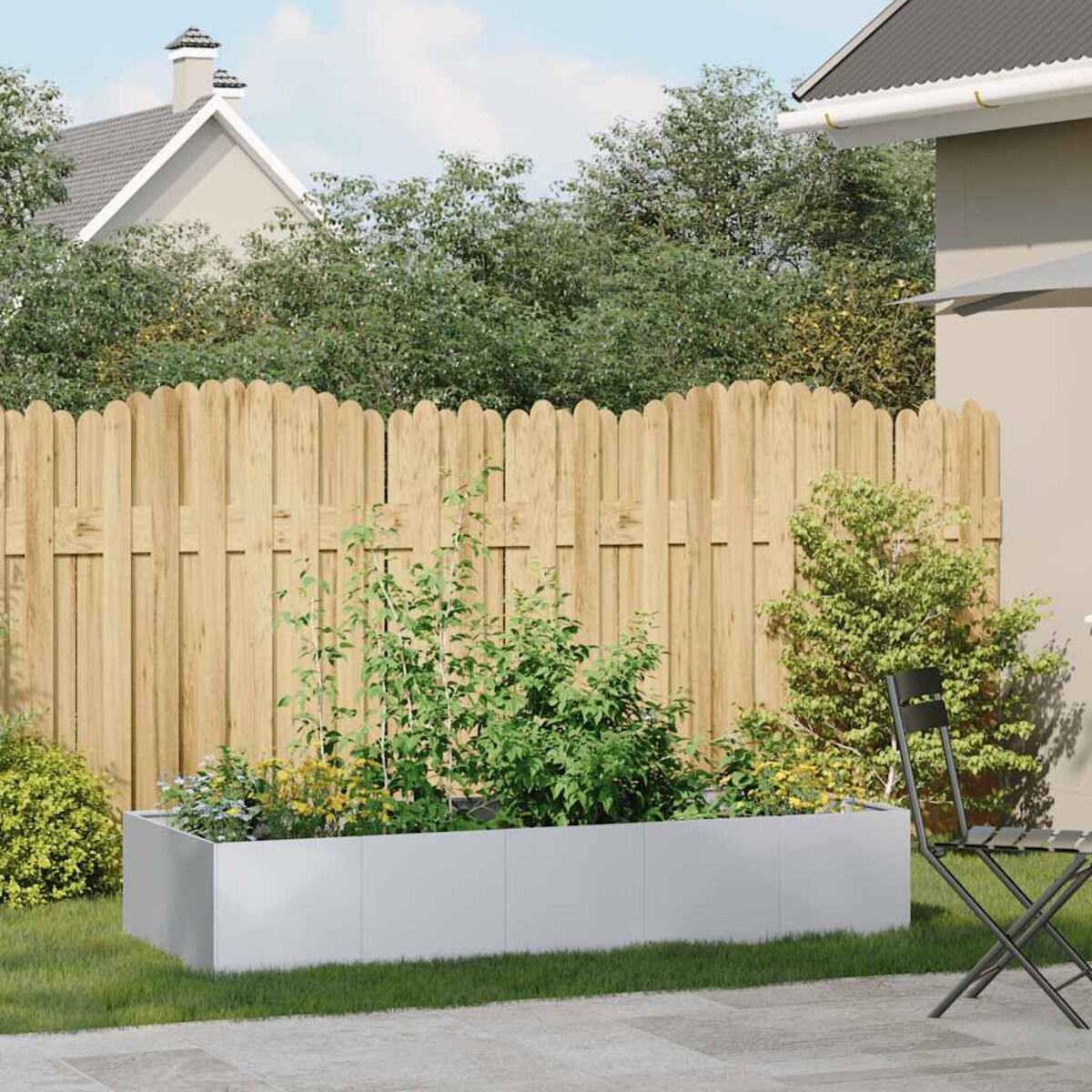 vidaXL Doniczka 200x80x40 cm Stal ocynkowana