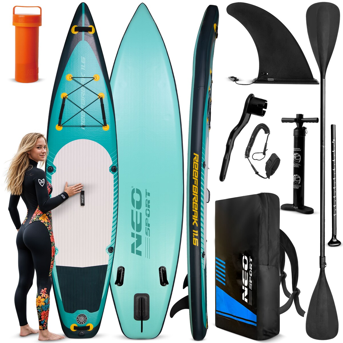 Deska SUP do pływania pompowana Paddle Reefbreak 350cm Neo-Sport