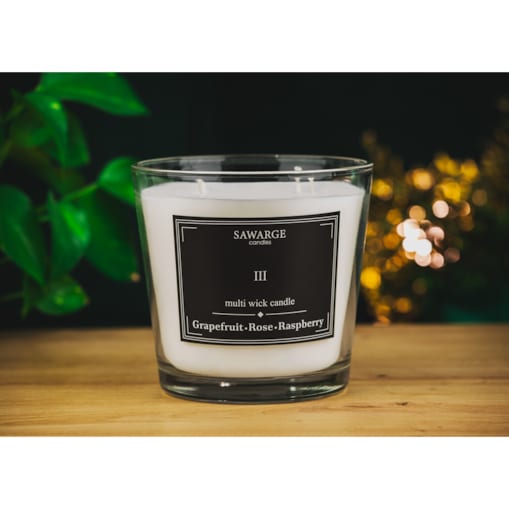 Świeca Zapachowa Sojowa No3 / 70h/Malina Róża Grapefruit 800g