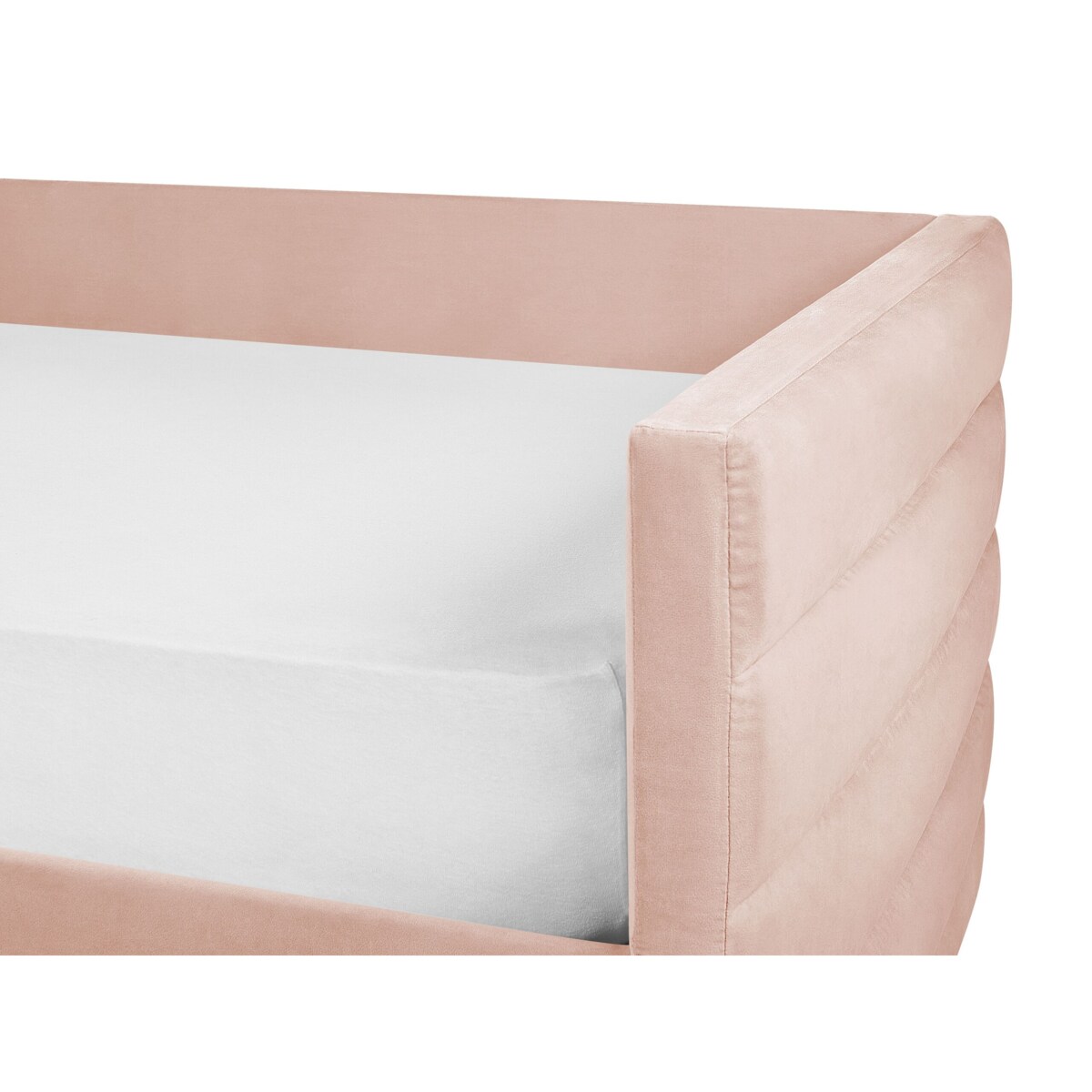 Łóżko dzienne z szufladami Welur MARRAY 90 x 200 cm Pastelowy róż