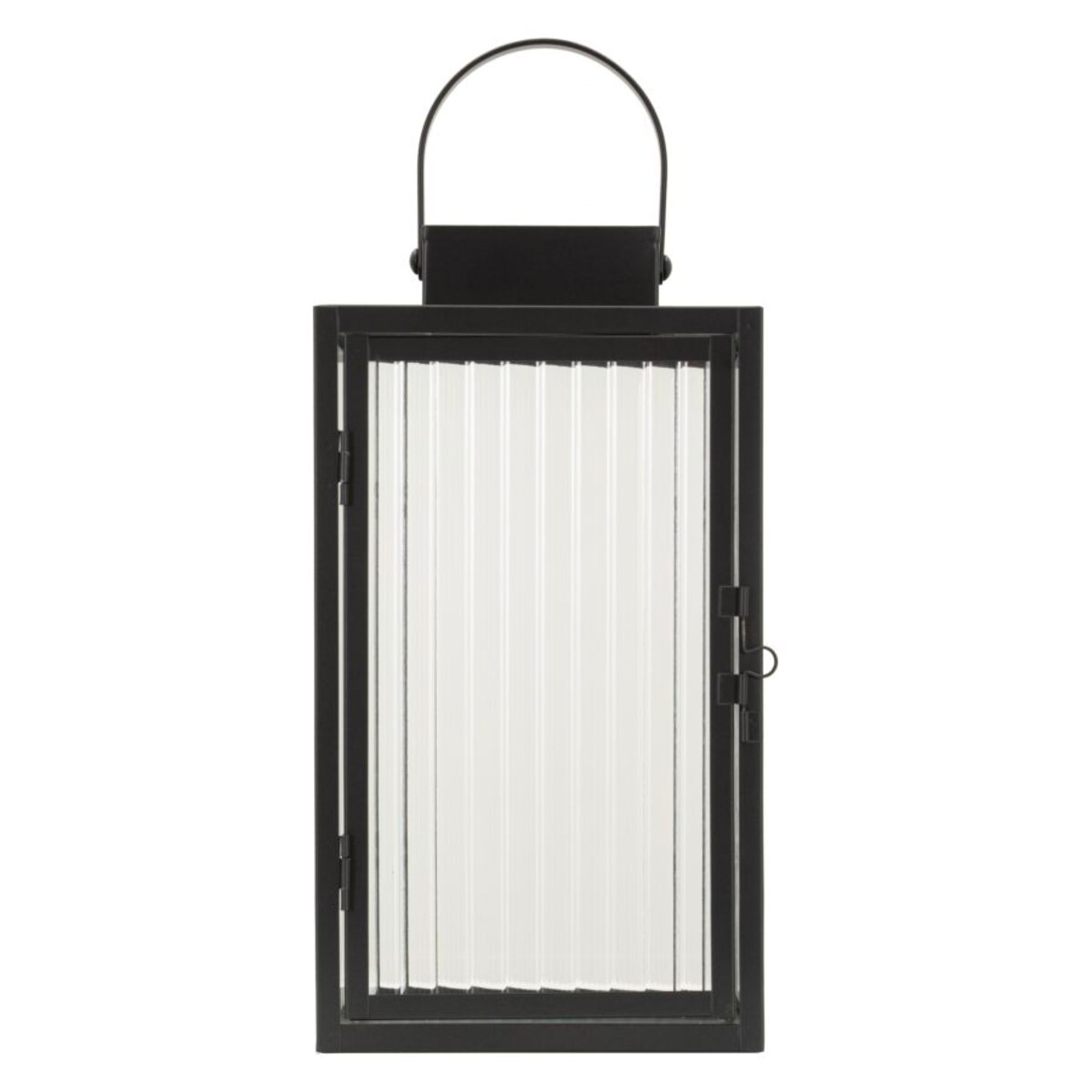 Lampion dekoracyjny Simply, kolor czarny, metal i szkło, 15,5 x 15,5 x 28,5 cm, styl nowoczesny, dekoracja do salonu, Mauro Ferretti